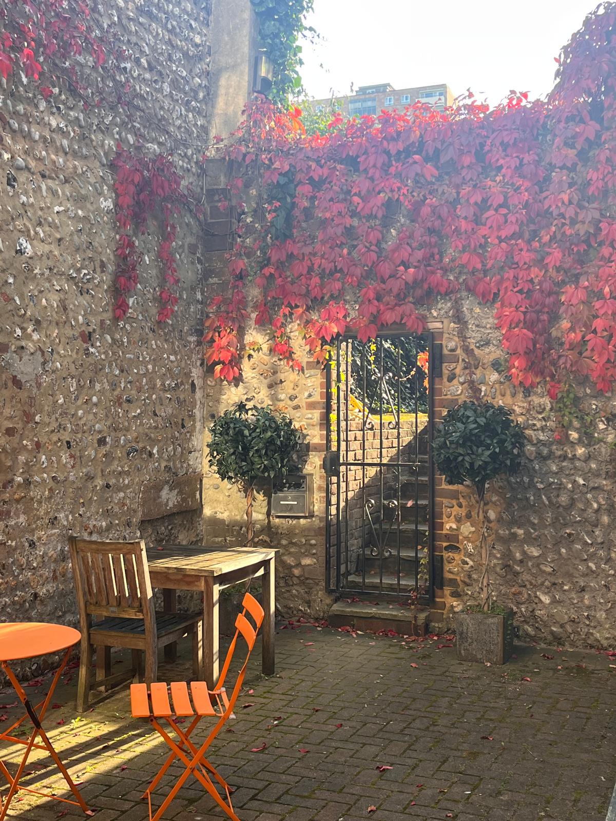 Autumnal courtyard at JetSpace Brighton serviced offices