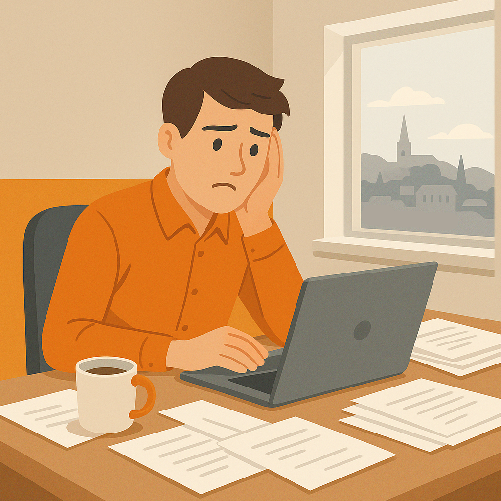 Stressed workplace worker