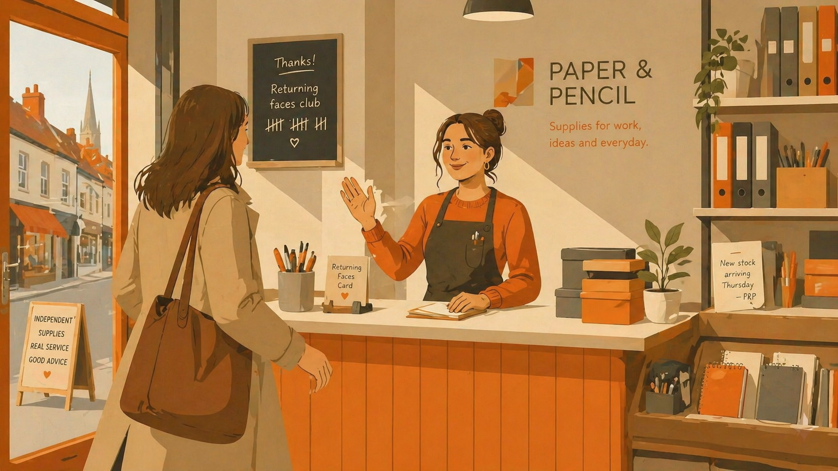 happy small business owner celebrates customer retention success