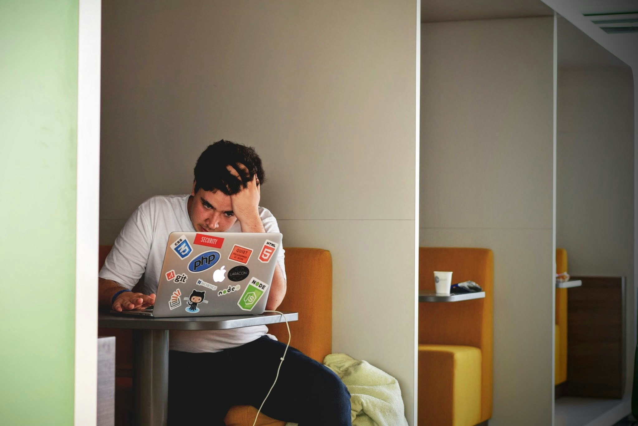 office worker frustrated by creative block